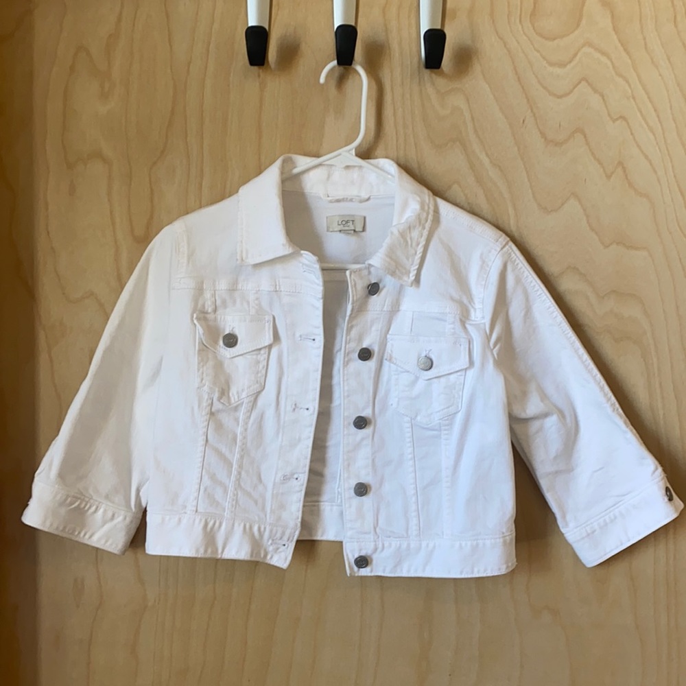 White Cropped Jean Jacket - XS